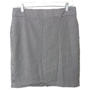 Banana Republic Factory Black White Striped Lined Back Zip Pencil Skirt Size 8
